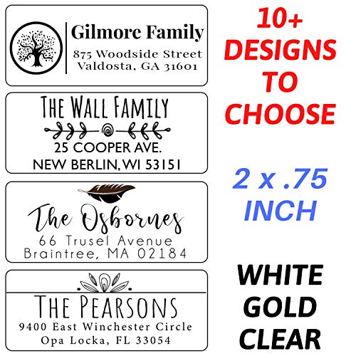 Choose Design! - Address Labels Clear White Gold Silver Personalized Return Address Labels Customized Mail Labels Wedding Labels Custom Address Stickers - Thumbnail 5