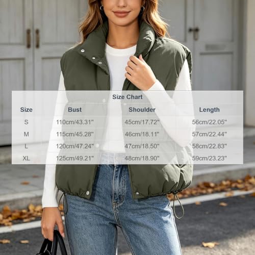 PXLKNZH Puffer Vest for Women Sleeveless Stand Collar Snap Gilet - image 9