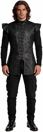 Jon Snow Costume Cosplay Adults Jon Snow Full Uniform Medieval Vest Top Cargo Pants Mens Halloween Outfits
