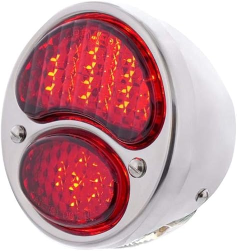 Miniatura 5 de United Pacific 110890 31 LED luz trasera secuencial W/carcasa de acero inoxidable y llanta para 1928-31 Ford Car - L/H