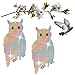 Produktbild com-four® 2X Eulenattrappe - tierwohlfreundliche Vogelabwehr - künstlicher Raubvogel zum Aufhängen - Vogelschreck, sitzender Uhu mit Glöckchen und reflektierender Folie (02 Stück - Eule V1)