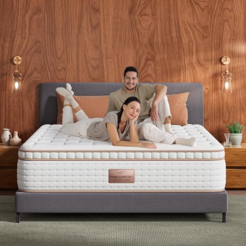 Image of BedStory California King Size Mattress, 14 Inch Breathable Hybrid Mattress | Orthopedic Lumbar Support, Low Motion Transfer for Couples, Individually Wrapped Coils, CertiPUR-US Certified, Non-Toxic