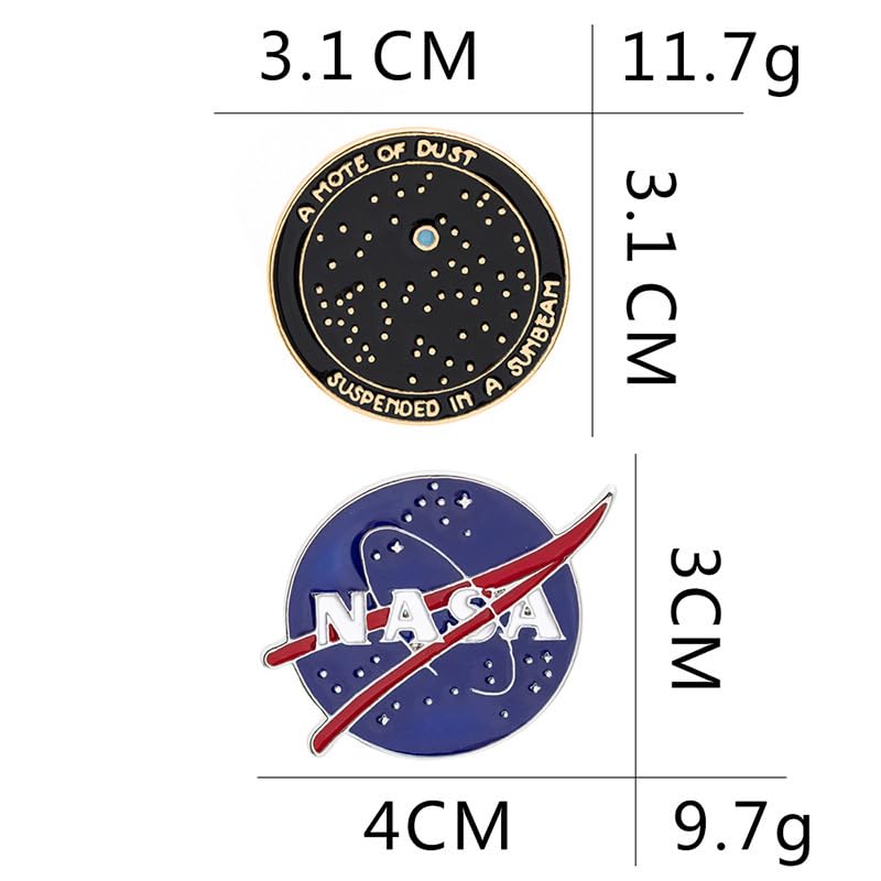 Image of NASA Logo Label Enamel Pin blue Universe Series Starry Sky Badge Brooch For Backpacks Accessories
