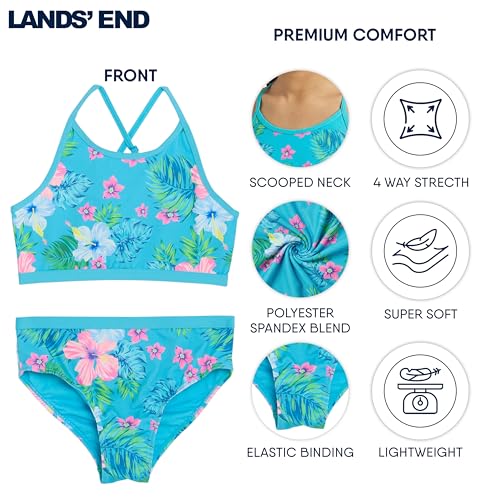 Image of Lands' End Girls' Swim UPF 50+ Adjustable Strap Bikini Set