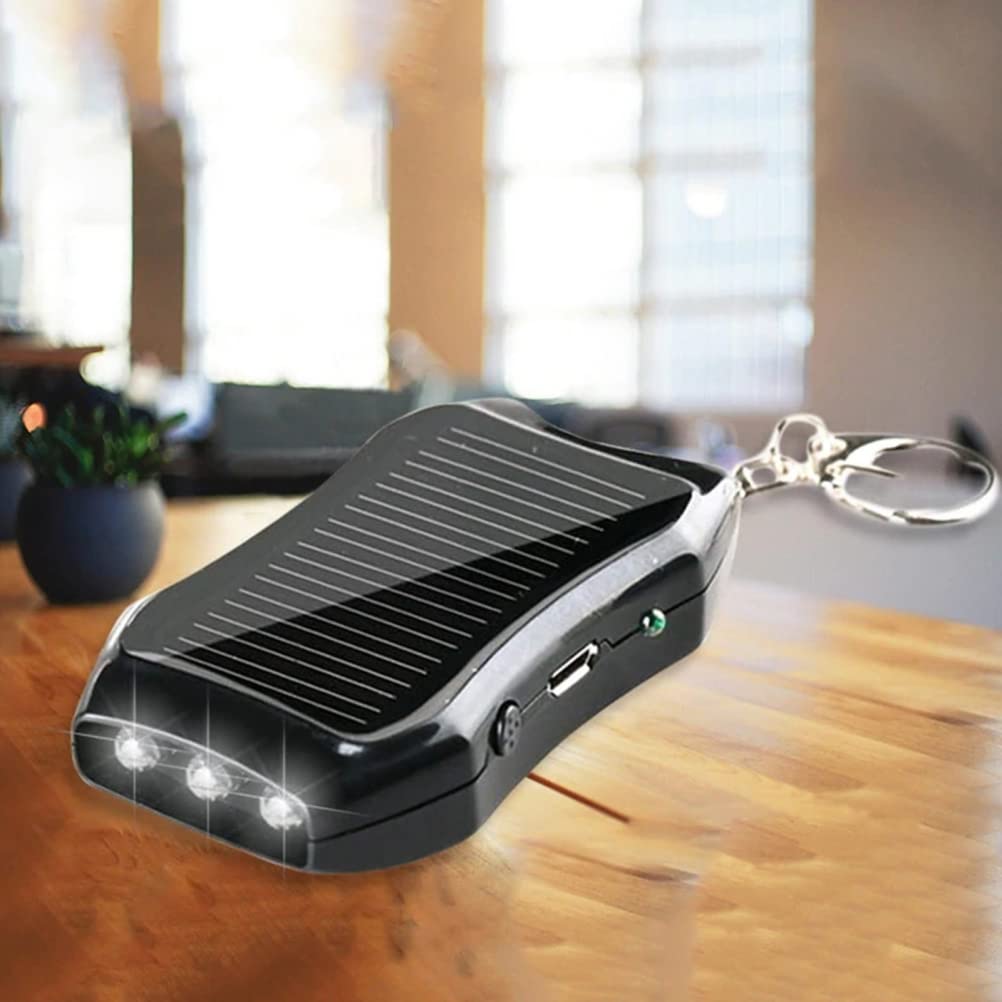 Powerbank Solaire 1200 mAh Chargeur Porte-clés pour Chargeur Solaire à Tête de Pelouse Mini Portable Porte-clés Mobile Solar Power Bank avec lumières LED
