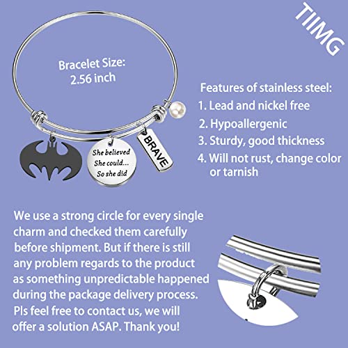 TIIMG Bracelet Jewelry For Woman Girlfriend(she believe batman) - Image 3
