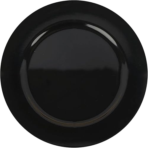 Miniatura 7 de Efavormart - Paquete de 6 platos de plástico acrílico redondo negro de 13 pulgadas, decoración de mesa de cena