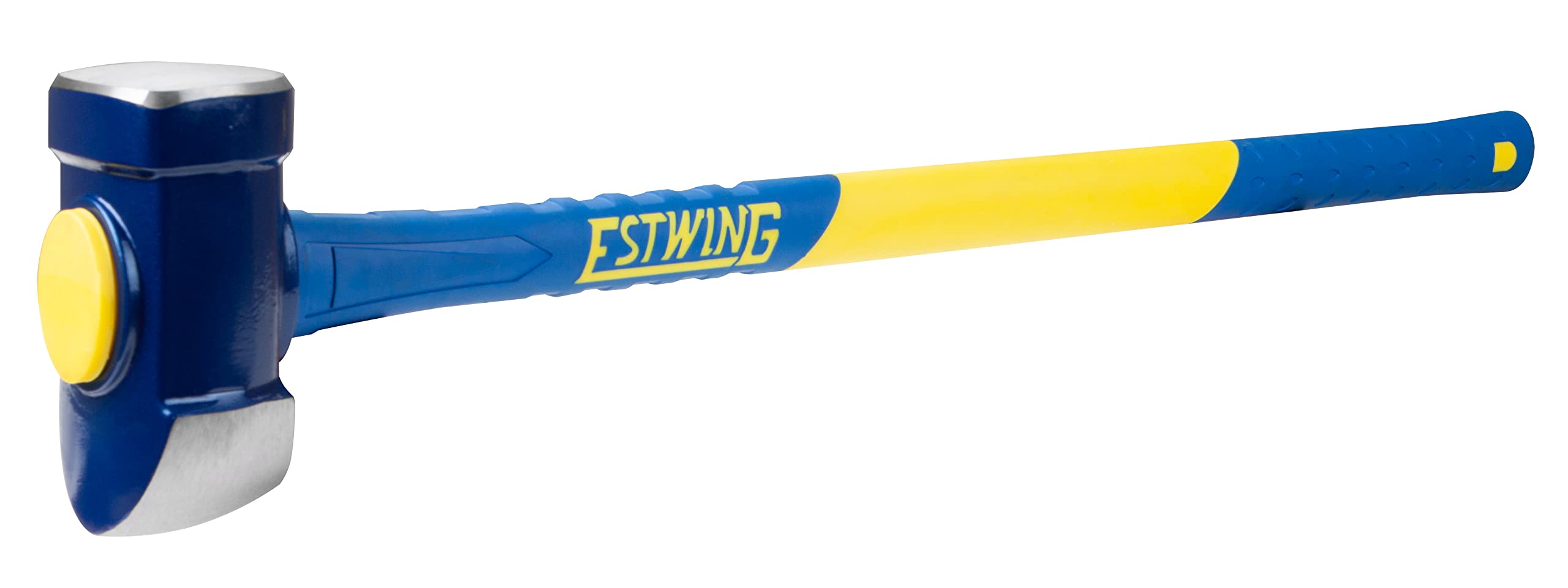 Estwing 10 Pound Head Hard Face Demolition Stake Driving 50 to 55 HRC Sledge Hammer with 36 Inch Textured Grip Fiberglass Handle, Blue/Yellow