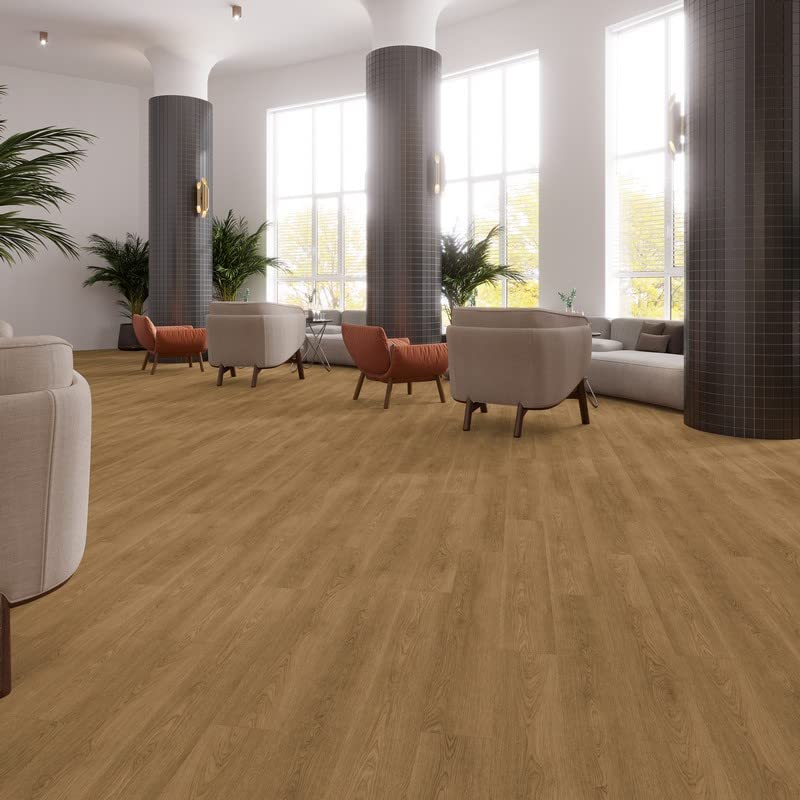 Miniatura 7 de Lucida Surfaces Azulejos de vinilo de lujo  Pegue el suelo adhesivo para la instalación de bricolaje  Tablón de muestra  GlueCore Pro  Ámbar