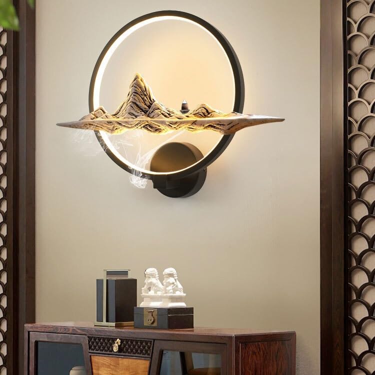 Außenbeleuchtung Wandleuchte im chinesischen Stil Wohnzimmer TV Hintergrund Wanddekorative Lampe, Außenwandleuchte, Treppe Flur Gehen Nachttischlampe im Schlafzimmer Verandabeleuchtung im Freien(A)
