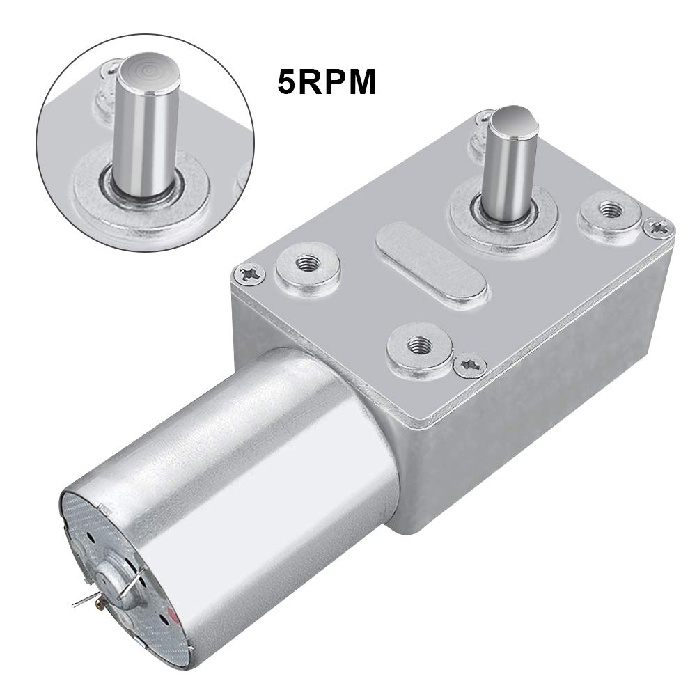 Moteur Électrique Réversible à Haut Couple Moteur de Réduction à Vis sans Fin pour Fenêtres Ouvre-portes et Autres Occasions Walfront DC 12V Boîte à Engrenages (5RPM)