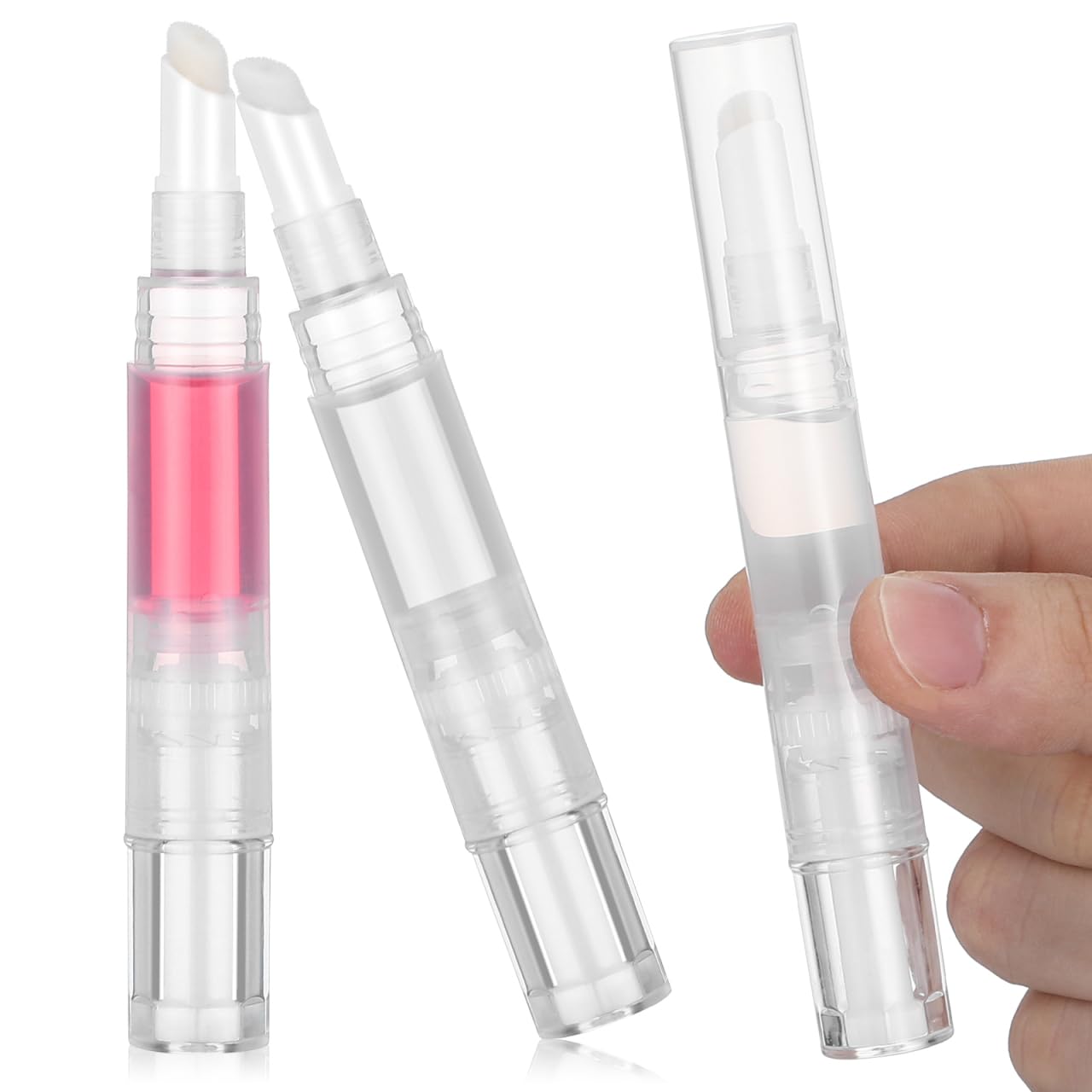 Didiseaon 3pcs Refillable Twist Pen, 5Ml Empty Cuticle Oil Applicator for Travel Nail Care and Makeup Foundation Lip Gloss Dispensing