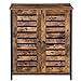 VASAGLE LOWELL Standing Cabinet, Storage Cabinet, Cupboard, Accent Side Cabinet, Sideboard with Louvered Doors, Multifunctional in Living Room, Bedroom, Hallway, Industrial, Rustic Brown ULSC78BX