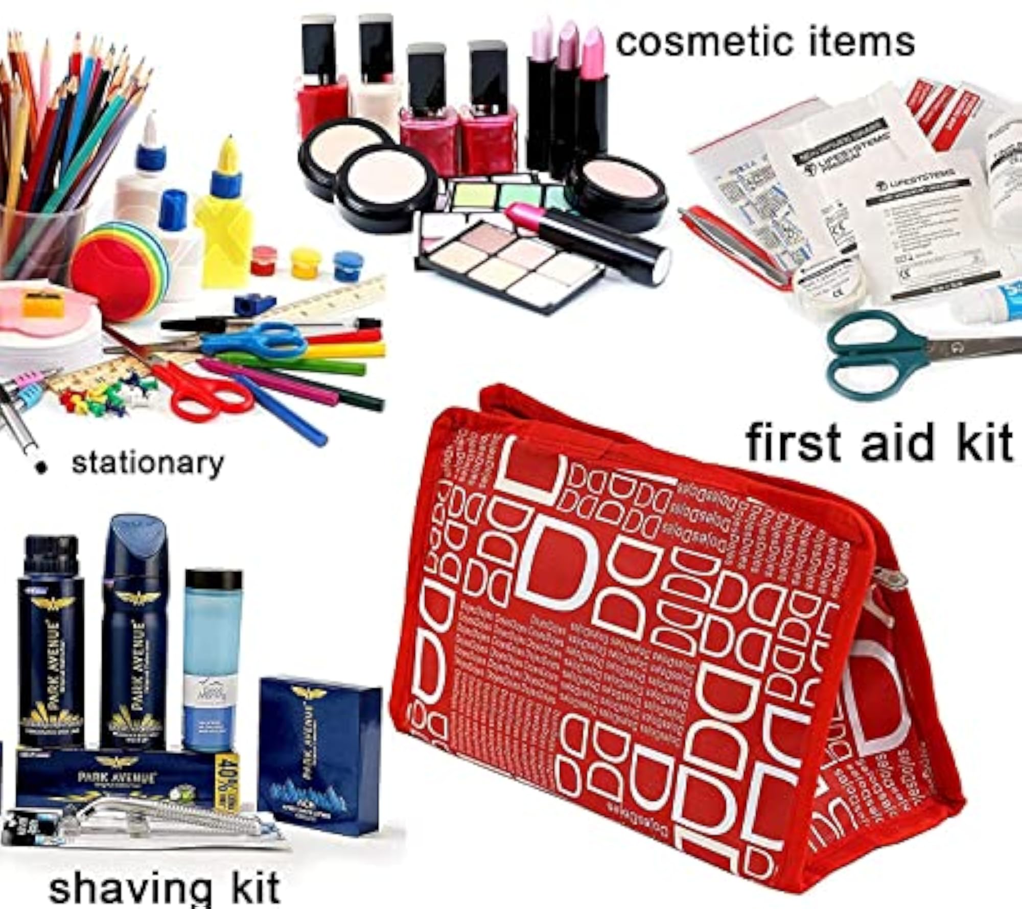 3-Set Travel Makeup Pouch Toiletry Cosmetic Shaving Kit Bag
