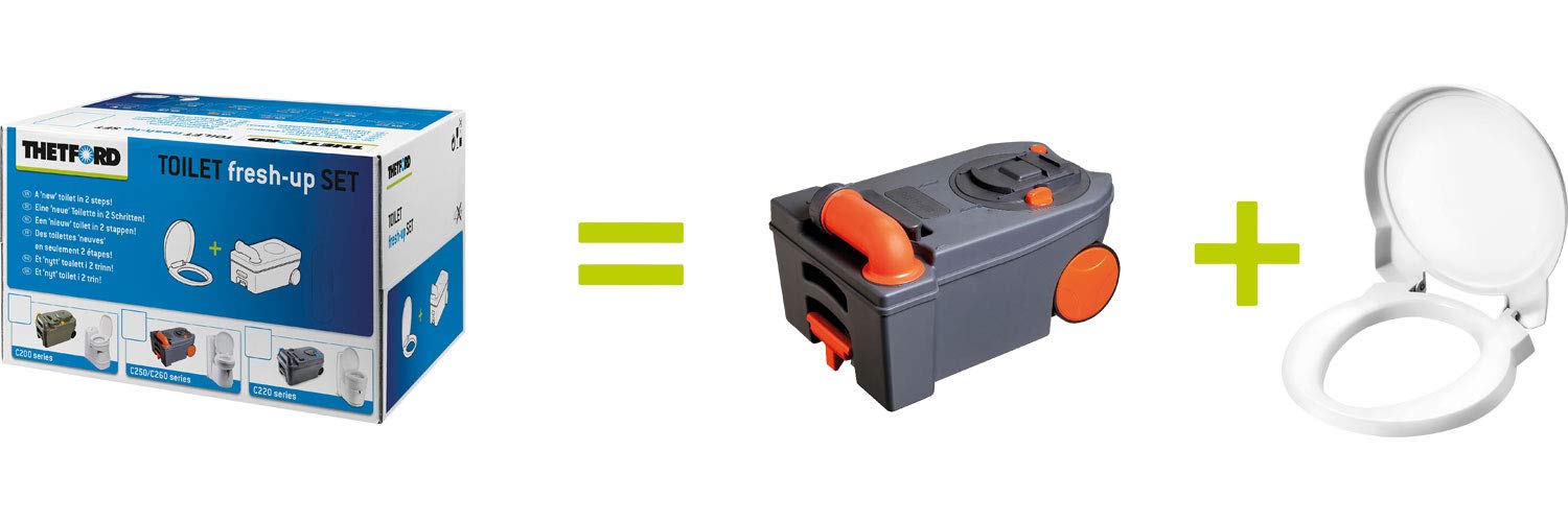 Fresh up sets for Thetford toilets with handle and wheels set different models for mobile camping toilets, refreshment, waste tank lid