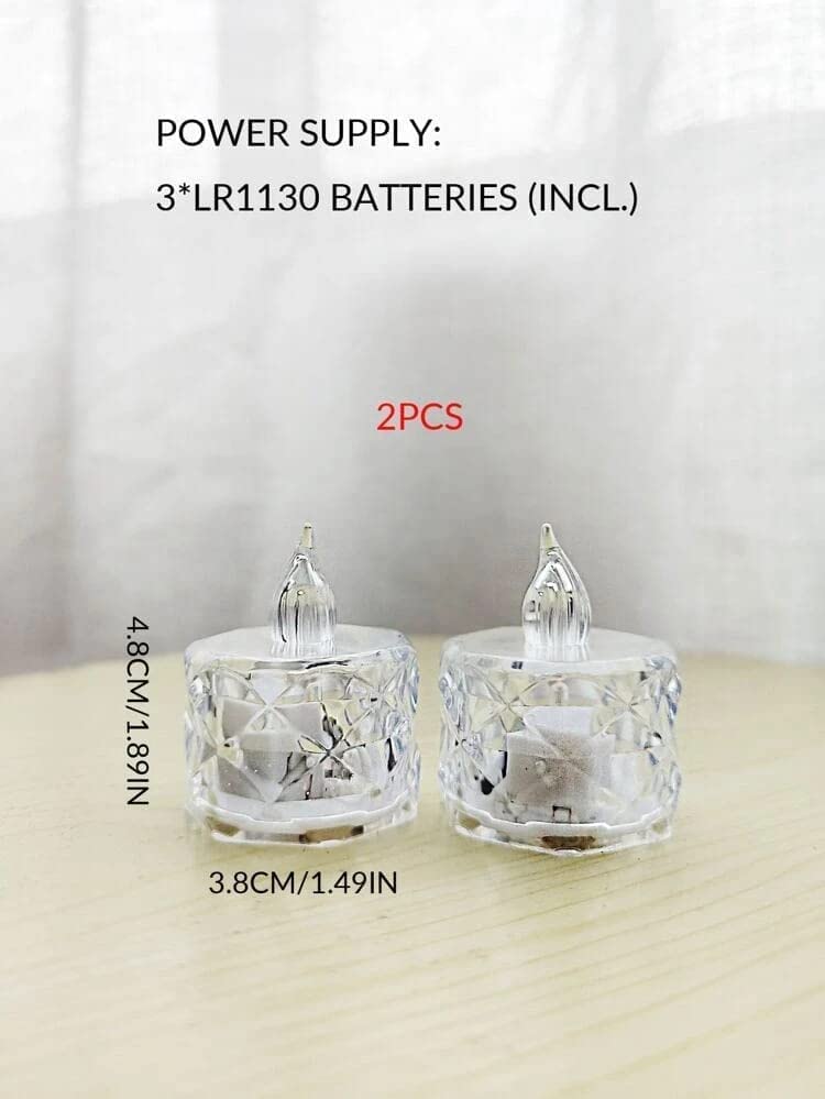 Image of SATYAM KRAFT 48 Pcs LED Tea Light Candles | Flameless, Smokeless Diyas | Decorative Acrylic Crystal Candles for Decoration Setup for Home, Home Decor, Festival Gifting