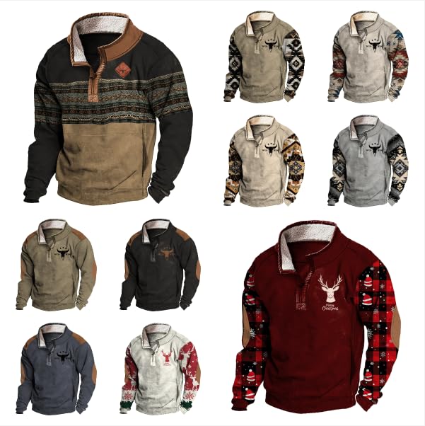 Western Hoodie for Men Aztec Cowboy Sweatshirt Long Sleeve Casual Shirts Comfy Vintage Fall Winter Tops3