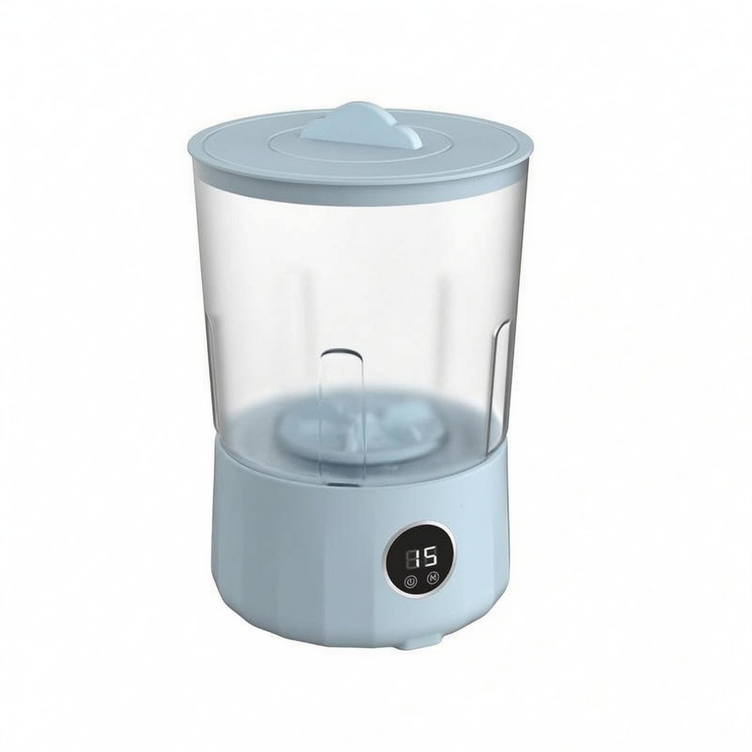Transparent Tub Wireless Charging Washing Machine Digital Control Display Portable Mini Washing Machine Removable Barrel Countertop Mini Washer Cylindrical Design, Blue, Washer En Ver-image-44
