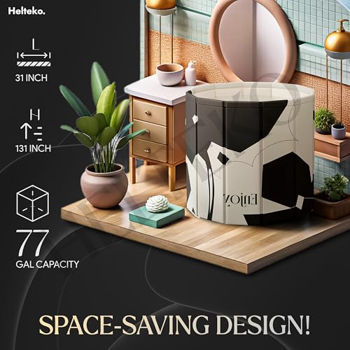 Image of Helteko Bath Tub for Adult for Bathroom, Foldable Tub for Home Use with Drainage Hole, Thickened Insulated Ice Bath Tub, Inflatable BathTub for Adults, Ice BathTub for Adults (Black Flower)