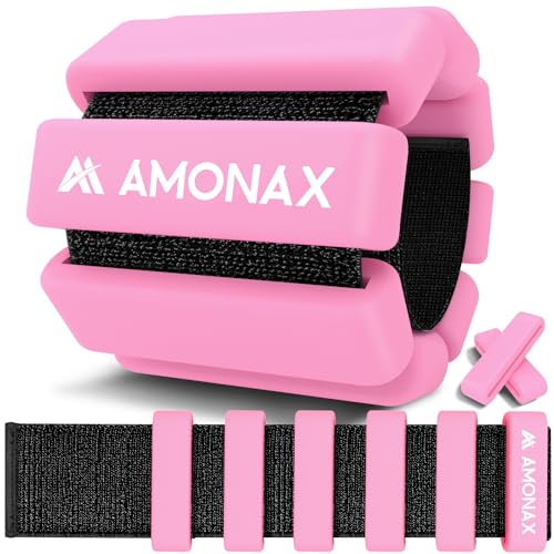 Amonax Adjustable Pesas Para Tobillos, Tobilleras Gimnasio Pesas Tobillos Para Mujeres Y Hombres, 2x1kg Pesas Tobilleras, Pesas Muñecas De Pilates, Pesas Para Muñecas Y Tobillos Para Yoga, Danza