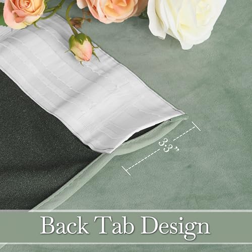 Image of RYB HOME Velvet Curtains 96 inches Long for Sliding Patio Door | Thermal Insulated, Privacy UV Heat Blocking, Back Tab, Room Divider for Space Separation, W62 x L96, Mint Green, 2 Panels