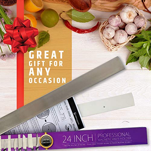 24 Inch Heavy-Duty Magnetic Knife Holder For Wall (Large Size) - Premium Stainless Steel Magnetic Knife Strip - Professional Space-Saving Knife Bar With Powerful Magnetic Pull Force (Upgraded Version) #TOP5
