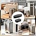 JTJEI 6 Pack Trash Can Wall Guard Bumpers, Adhesive Wall Protector for Round & Square Garbage Cans No Drill Backing for Kitchen, Bathroom, Office (Black)