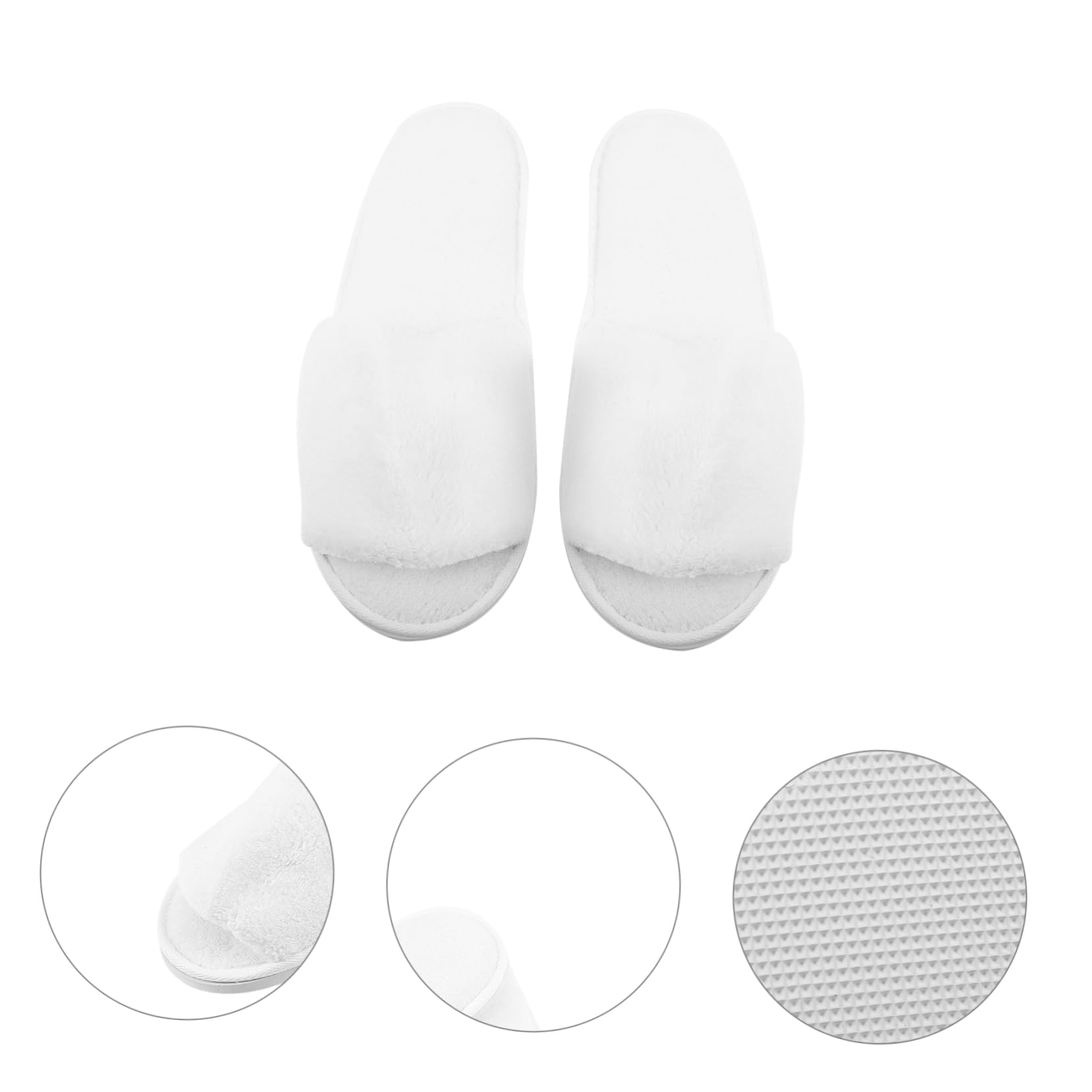 minkissy Pantoufles D'intérieur Blanches en Polaire Corail, Semelle Épaisse