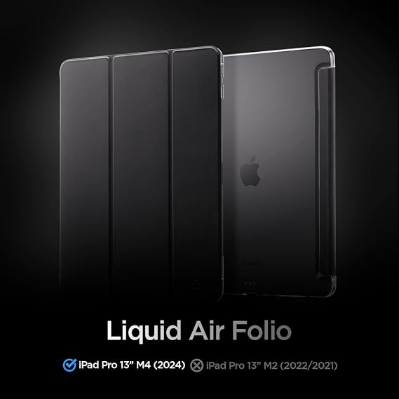 Spigen iPad Pro 13 M4 Liquid Folio Case & GlasTR EZ Fit Screen Protector