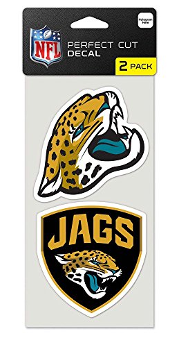 WinCraft Jacksonville Jaguars Decal 4x4 Perfect Cut Set of 2