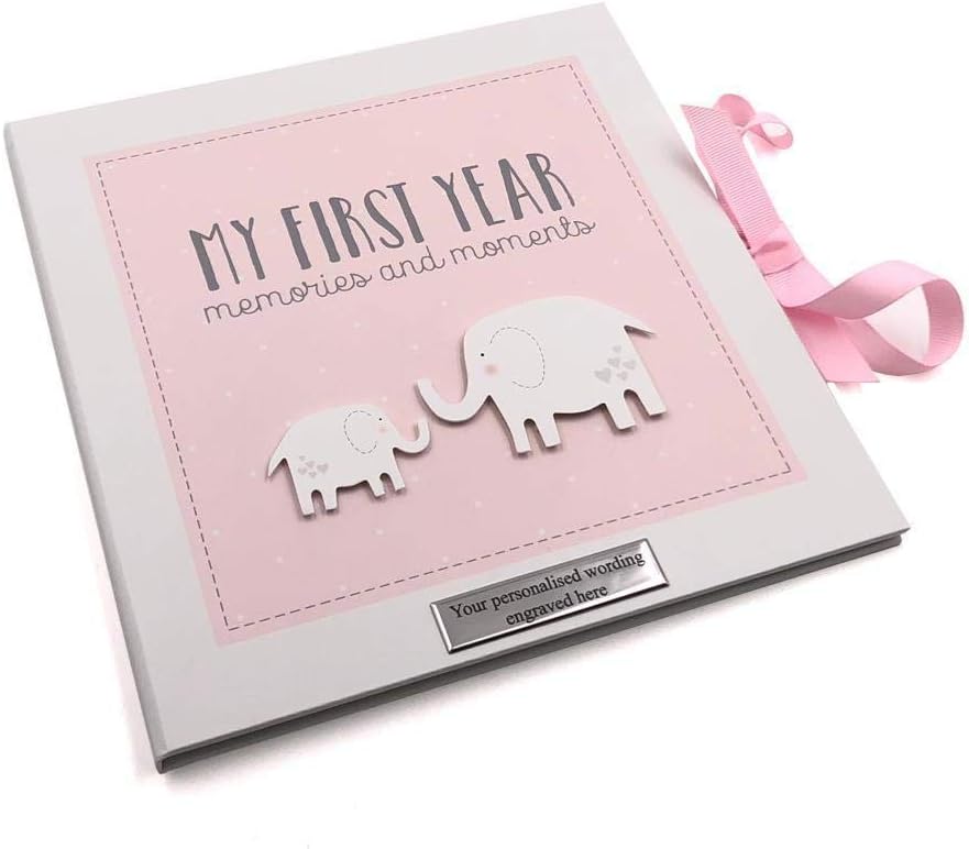 ukgiftstoreonline PERSONALISED BABY GIRL KEEPSAKE RECORD BOOK MY FIRST YEAR