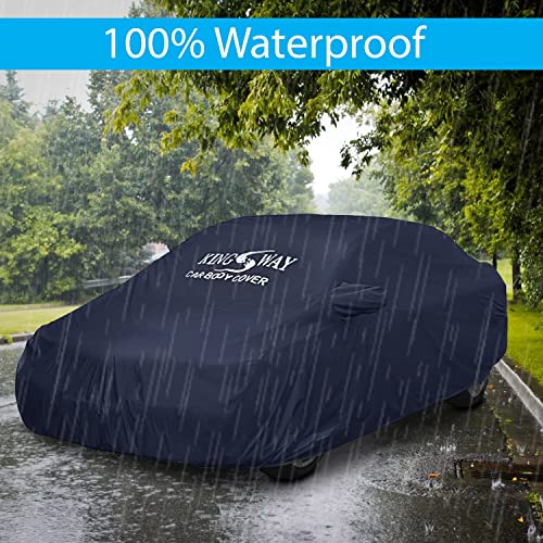 Image of KINGSWAY Accessories Waterproof Car Cover Only Compatible with Toyota Corolla Altis Year 2013 to 2020, Mirror Pockets, Bird Poop, All Weather, Scratch and UV Protection Car Body Cover, Grey