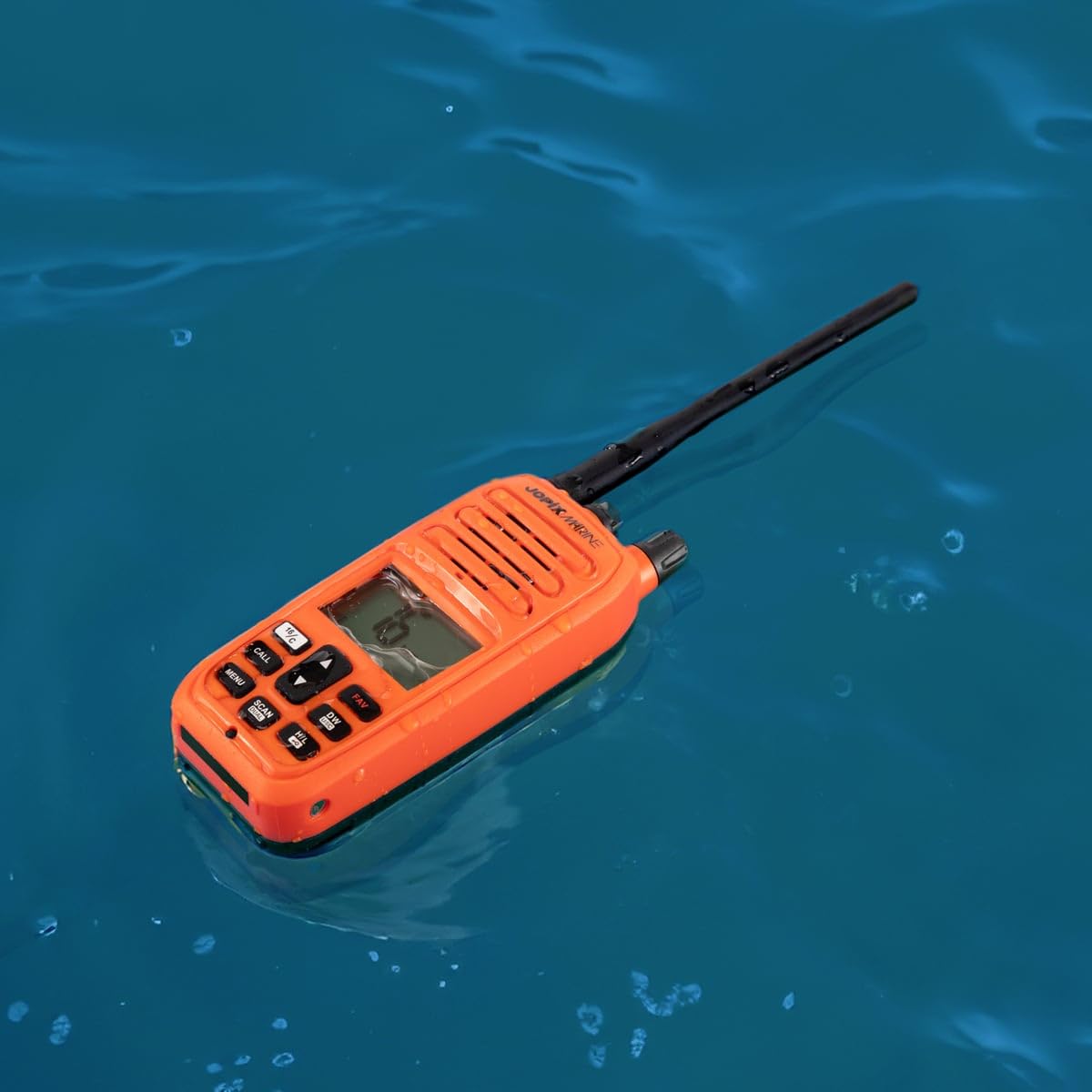 Jopix Marine 616P Arancione Walkie-Talkie Marino VHF Galleggiante, Impermeabile IP67, Potenza 5W, Riduzione Rumore NCR, Schermo LCD Multicolore, Omologato Marina Mercante