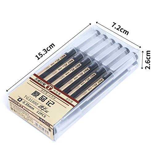 Reaeonat Black Gel Pens, 12 Pack Quick Drying Ink Black Ballpoint Pen 0.35mm Fine Tip Pen for Hand Writing, Taking Notes, Office and Home Use - Image 6