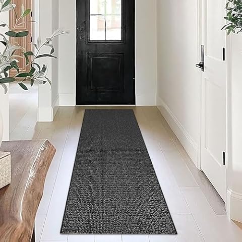 EARTHALL Boho Runner Rug 2x7 Ft Washable Runners for Hallways Cotton Rubber Backed Kitchen Runner Braided Indoor Floor Carpet Runners for Entryway, Hallway, Kitchen, Bedroom, Black White Cover