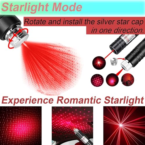 Image of COOLCOLD Laser Light | USB Rechargeable Green, Laser Pointer | Long Range, Laser Light Powerful | for Party, Disco Adjustable Mode, 2000m Handheld Laser Pen, Suitable for Camping(Red, Pack-2)