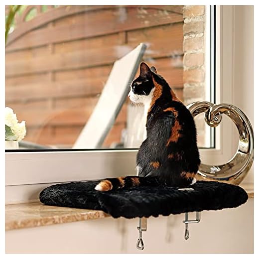 Ligplank voor vensterbank Kattenligplek Vensterbankligplek Vensterligplek voor katten Zwart