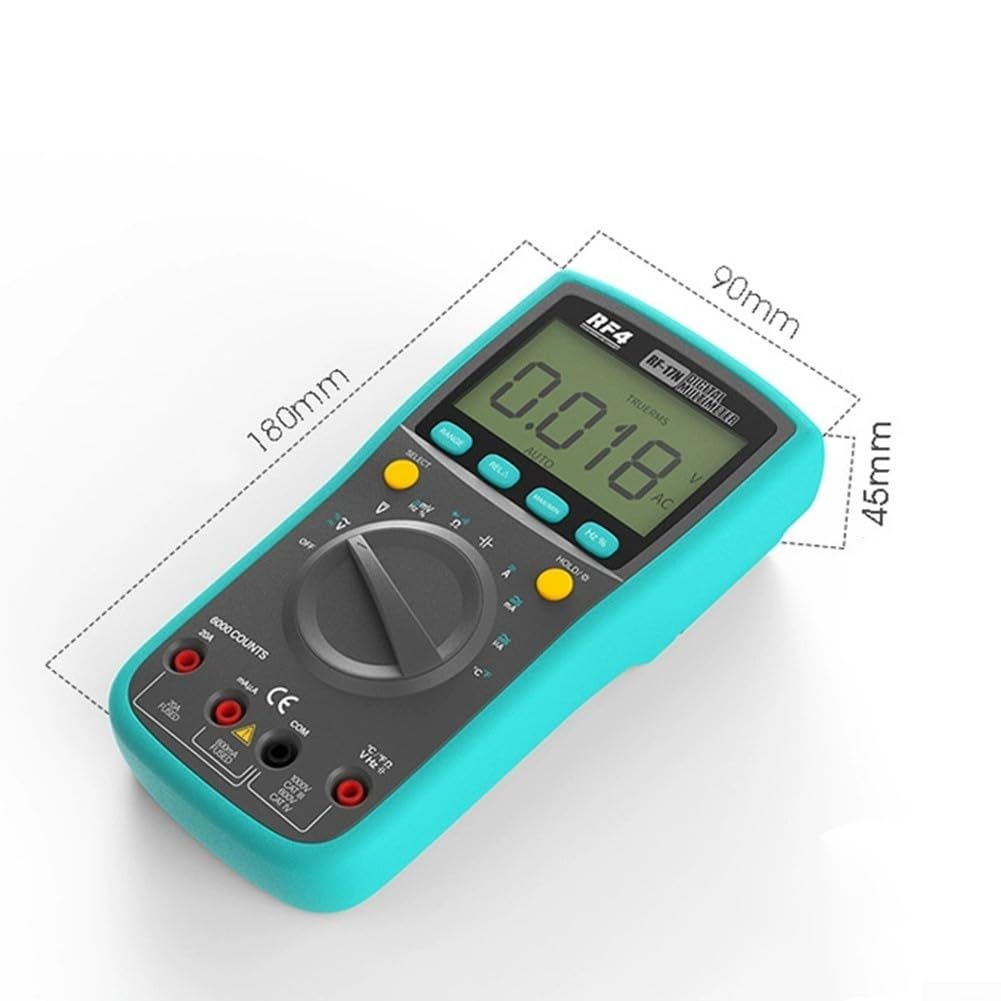Auto-Range Digital Multimeter 5999 Counts LCD Digital Multimeter Silicone Shockproof Holster Multimeter für Elektriker Auto-Identifikation Digital Multimeter 5999 Counts Temperatursensor Multimeter