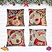 cuscino natalizio 4 pezzi Cuscino natalizio decorativo in lino, federa per cuscino per la casa Cuscino natalizio, renna fiocco di neve Christmas Coming Pattern federa natalizia 45x45 (C)