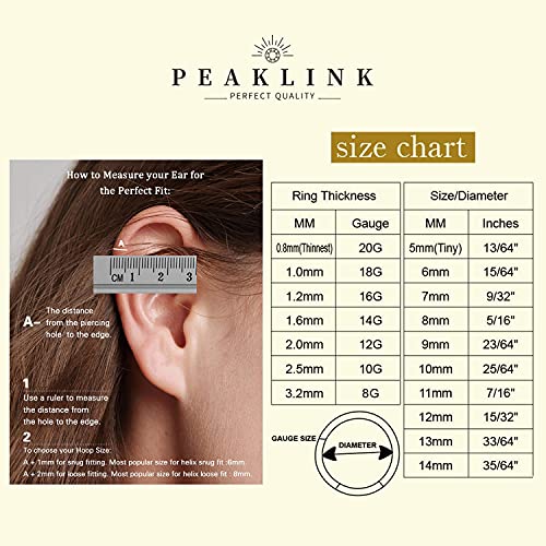 16G Conch Earring Rose Gold Double Nose Hoop Ring Helix Cartilage Hoop 316L Surgical Steel Septum Jewelry 10mm Tragus Rook Daith Lobe Lip Nose Piercing for Women by PEAKLINK - Used condition - Image 8