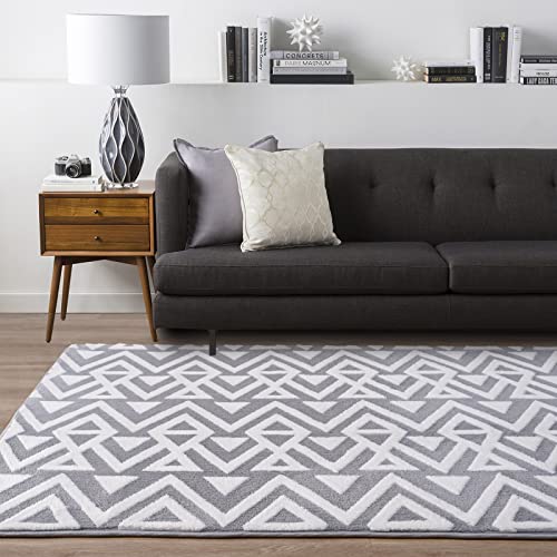 Ompaa Ultra Soft Shaggy Rugs Memory Foam Bedroom Carpet, Grey 5 X 8 Feet, Plush Geometric Textured Area Rugs For Living Room Couch Dorm Bedside Kids Girls Teens Room Nursery Decor Floor Mat #TOP7