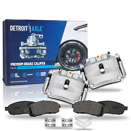 Image of Detroit Axle - Front Brake Kit for 2004 2005 Ford F-150 Disc Brake Calipers w /Brackets Ceramic Brakes Pads w /Hardware Replacement