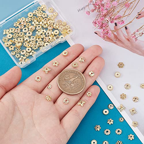 PH PandaHall 144pcs 18K Gold Plated Flower Beads - Image 3