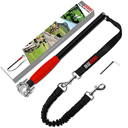 NEWURBAN - Fahrradleine für Hunde - Einfache Installation und Demontage - Freihändiges Hundefahrrad - Trainingsleine für Training, Joggen, Radfahren und Outdoor - Sicher mit Haustieren - Roter Griff