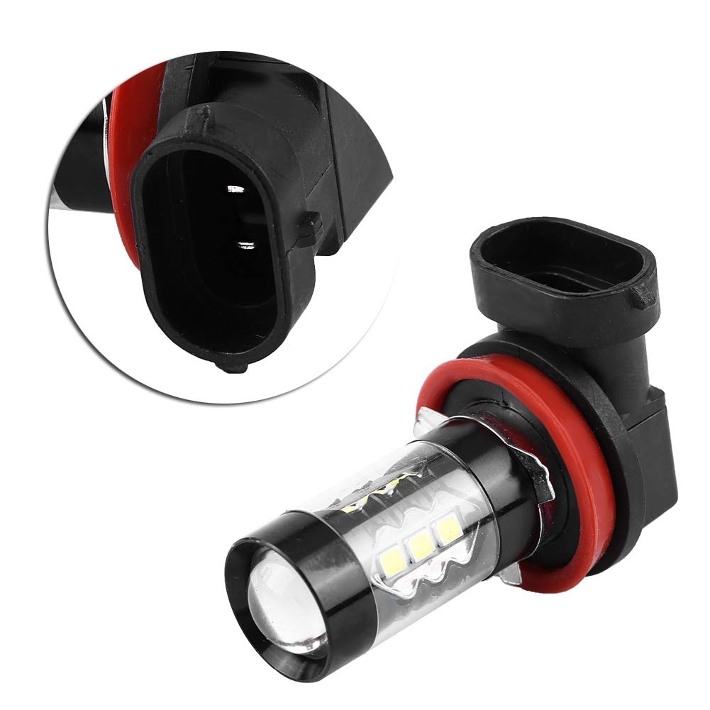 Lampadine fendinebbia per auto, 2 pezzi H11 H8 12V-24V 80W Lampadine fendinebbia a LED ad alta potenza per auto luminose diurne
