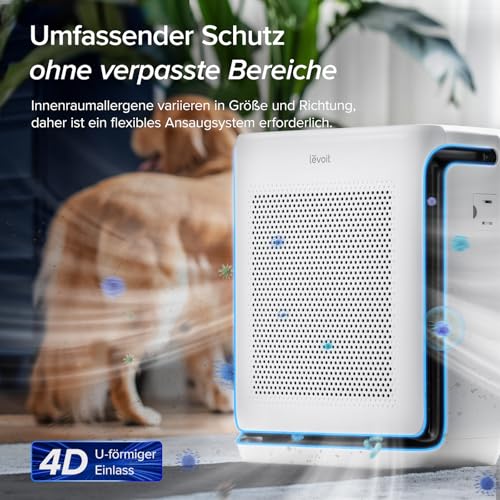 LEVOIT Luftreiniger Allergiker mit Tiermodus, CADR 416m³/h bis 87㎡ Raucherzimmer Wohnung, Dualsensor&Waschbarer Vorfilter, HEPA Luftfilter gegen 99,97% von Tierhaare&-gerüche Schimmel Pollen Staub – Bild 4