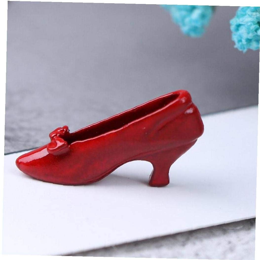 1pair Mini Scarpe col Tacco Alto 1:12 Miniatura Scarpe Rosse con Tacco Dollhouse Gli Accessori della Decorazione