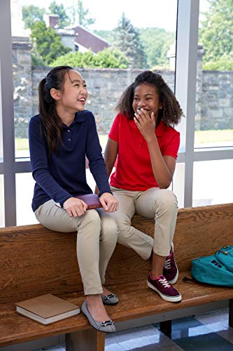 Image of French Toast Girls' Ruffle Collar Polo Shirt with Long Sleeves