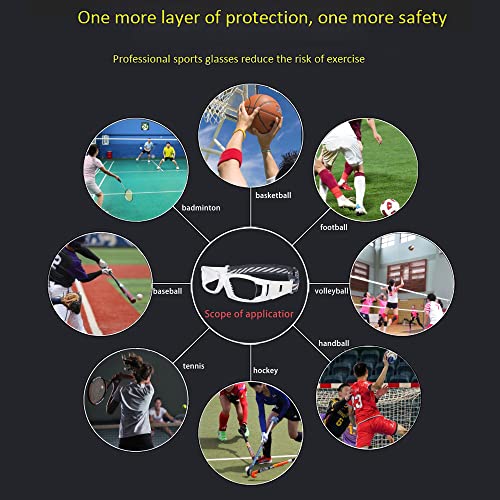 Kids Sport Goggles Glasses,Protective Eyewear Goggles,Eye Safety Glasses,Replaceable to Prescription Lenses Age 8-16