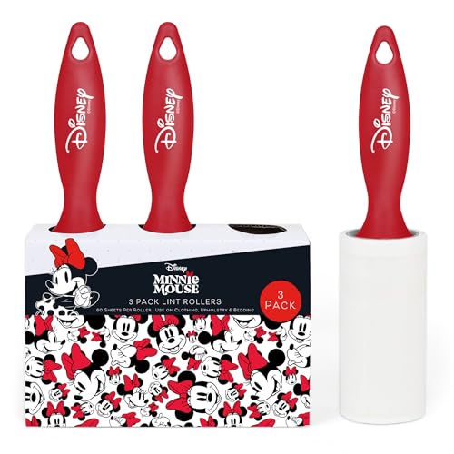 Image of Disney Minnie Lint Roller for Pet Hair, 3-Pack, 60ct /Roll, Extra Sticky